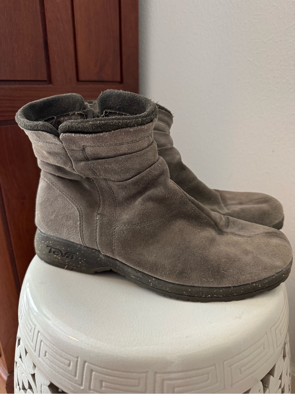 Teva Capistrano Gray Waterproof Suede Ankle Booties